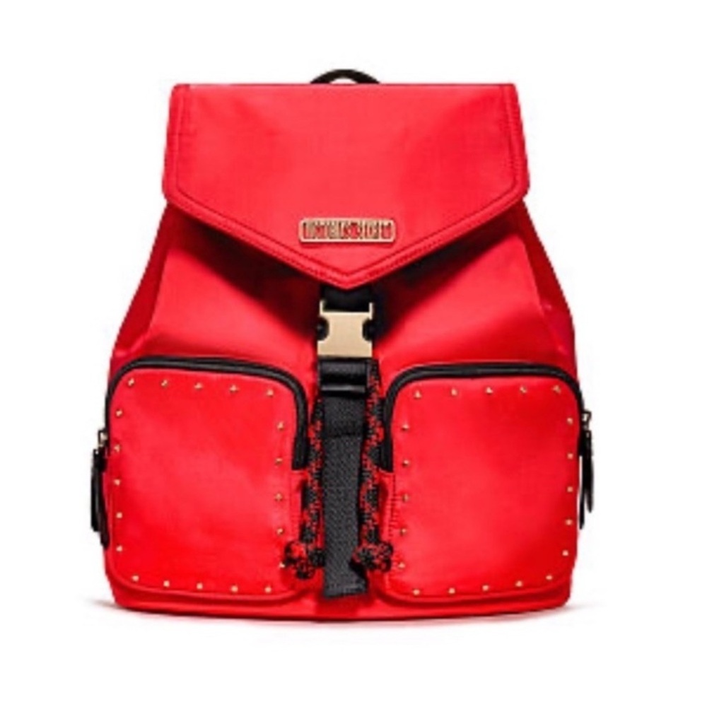 NWOT VS Red Studded Backpack with Front Pockets Sz OS